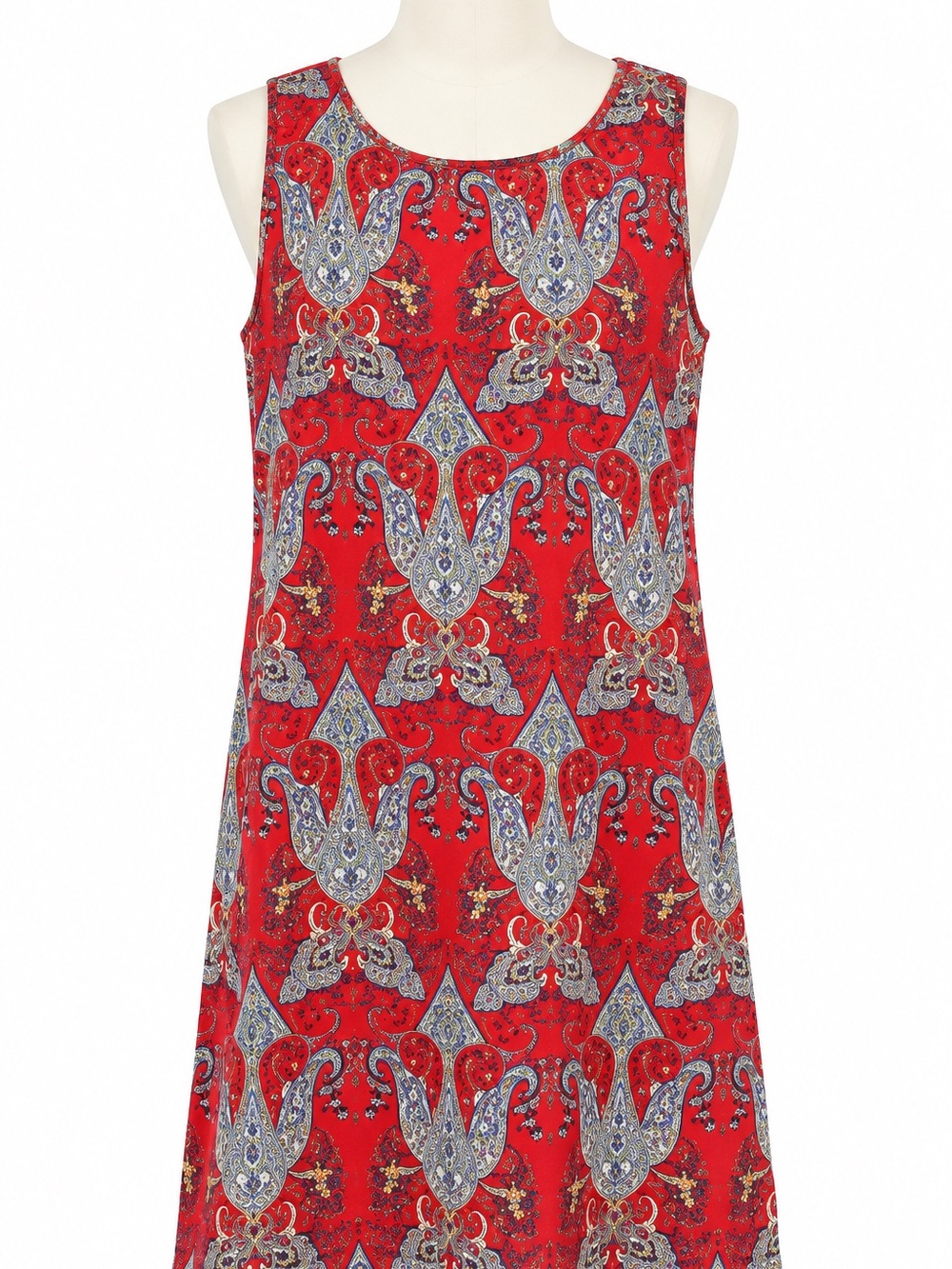 Forever 21 Red Paisley Sleeveless Shift Dress